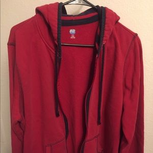 Red active wear zip up hoodie